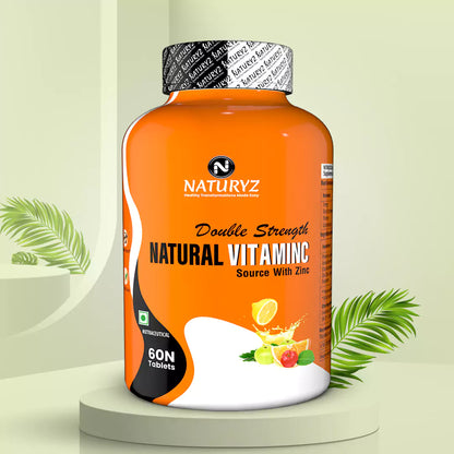 Double Strength NATURAL VITAMIN C With Zinc 60 Tablets