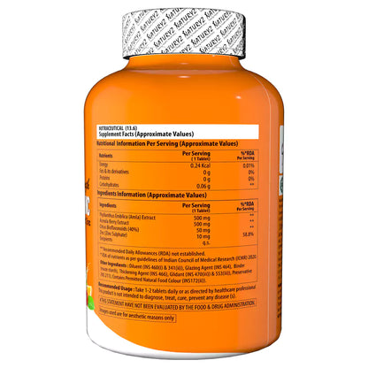 Double Strength NATURAL VITAMIN C With Zinc 60 Tablets