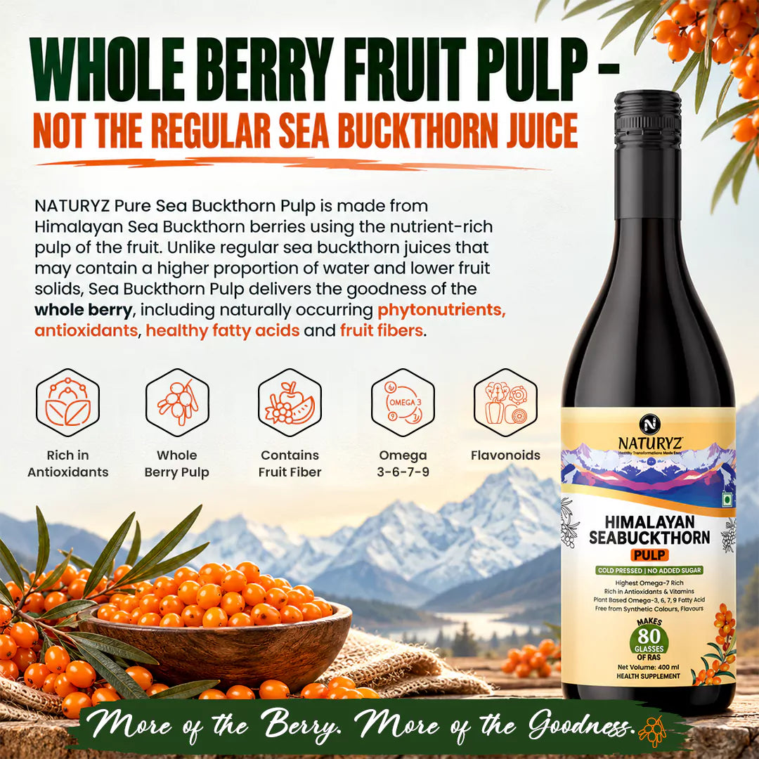 Himalayan Sea Buckthorn Pulp 400ml  | Makes 80 Glasses