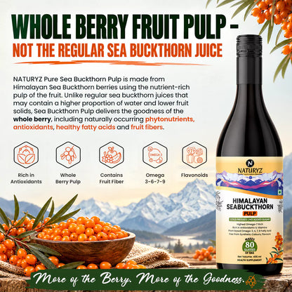 Himalayan Sea Buckthorn Pulp 400ml  | Makes 80 Glasses