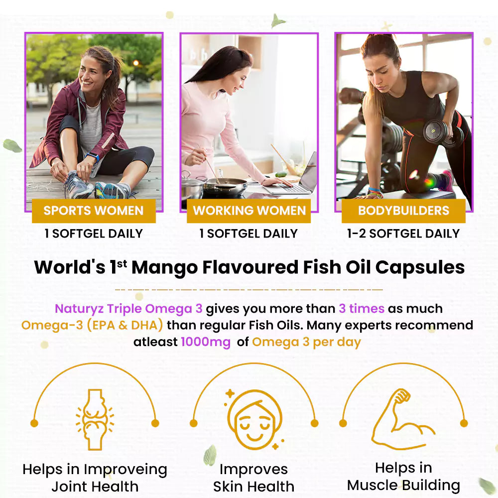 World's First Mango Flavored Triple Omega 3 Fish Oil - 60 Capsules