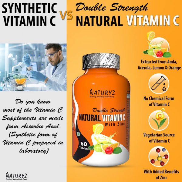 double strength natural vitamin C with zinc